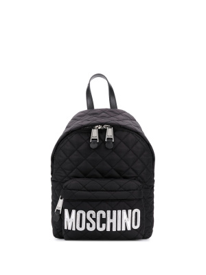 

Logo-print quilted backpack, Moschino Logo-print quilted backpack