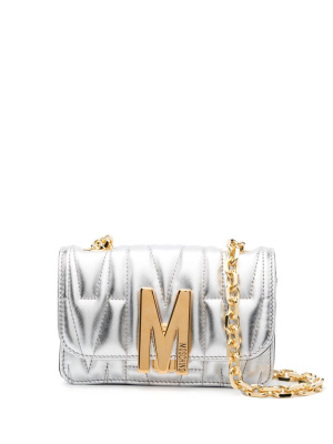 

Metallic-effect sheepskin shoulder bag, Moschino Metallic-effect sheepskin shoulder bag