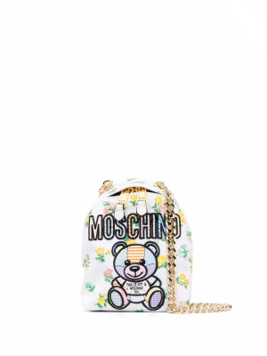 

Logo-embroidered mini bag, Moschino Logo-embroidered mini bag