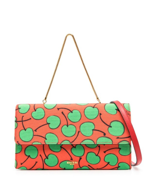 

Cherry-print leather tote bag, Moschino Cherry-print leather tote bag