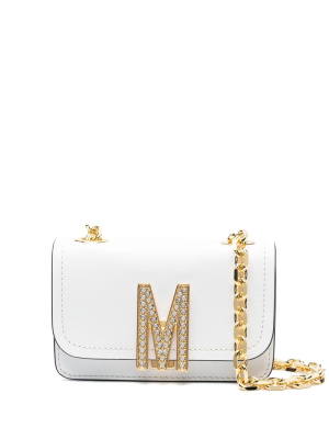 

M-plaque leather crossbody bag, Moschino M-plaque leather crossbody bag