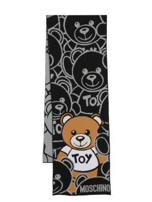

Teddy Bear-pattern wool scarf, Moschino Teddy Bear-pattern wool scarf