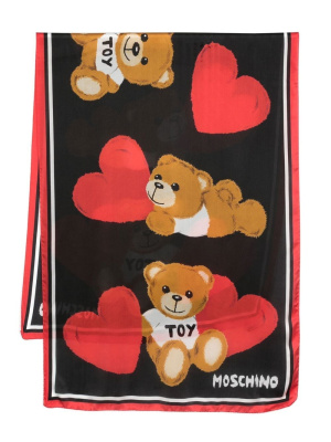 

Teddy Bear heart-print scarf, Moschino Teddy Bear heart-print scarf