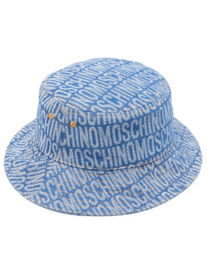 

Jacquard-logo denim bucket hat, Moschino Jacquard-logo denim bucket hat