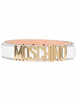 

Logo-letter leather belt, Moschino Logo-letter leather belt