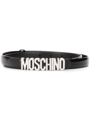 

Logo-plaque buckled belt, Moschino Logo-plaque buckled belt