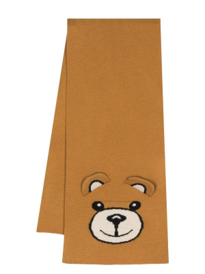 

Toy bear detail knit scarf, Moschino Toy bear detail knit scarf