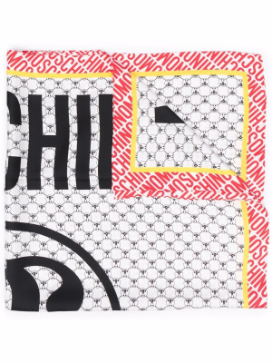 

Logo-print silk scarf, Moschino Logo-print silk scarf