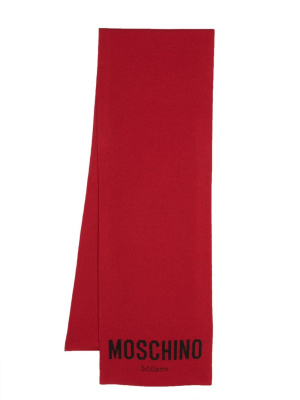 

Intarsia-knit logo scarf, Moschino Intarsia-knit logo scarf