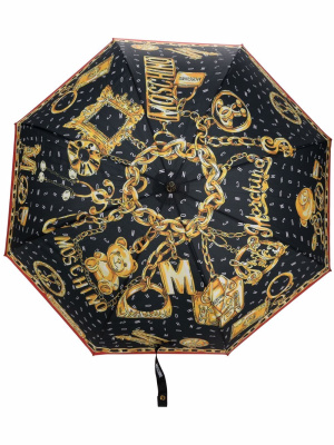 

Chain-link print umbrella, Moschino Chain-link print umbrella