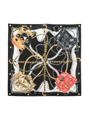 

Graphic-print silk scarf, Moschino Graphic-print silk scarf