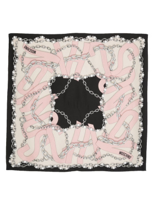 

Graphic-print silk scarf, Moschino Graphic-print silk scarf