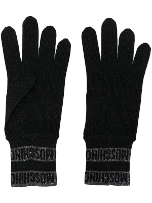

Glittered intarsia-knit gloves, Moschino Glittered intarsia-knit gloves