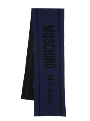 

Intarsia-logo wool scarf, Moschino Intarsia-logo wool scarf