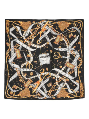 

Logo-print silk scarf, Moschino Logo-print silk scarf