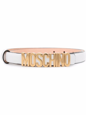 

Logo-plaque leather belt, Moschino Logo-plaque leather belt