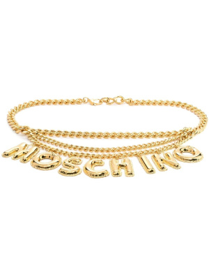 

Logo-lettering chain belt, Moschino Logo-lettering chain belt