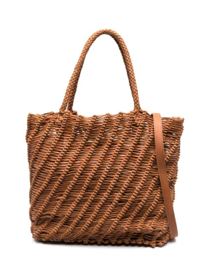 

Spiral-woven leather tote bag, Officine Creative Spiral-woven leather tote bag