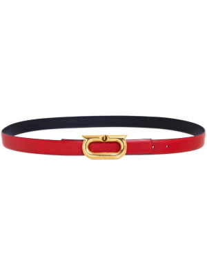 

Gancini-buckle reversible leather belt, Ferragamo Gancini-buckle reversible leather belt