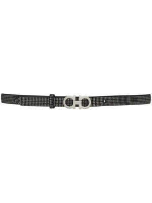 

Gancini-buckle crystal-embellished belt, Ferragamo Gancini-buckle crystal-embellished belt