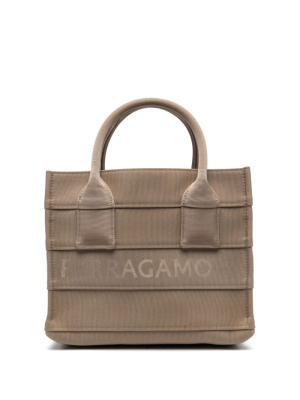 

Signature (S) cotton-blend tote bag, Ferragamo Signature (S) cotton-blend tote bag
