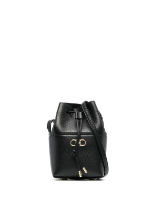 

Logo-plaque leather bucket bag, Ferragamo Logo-plaque leather bucket bag