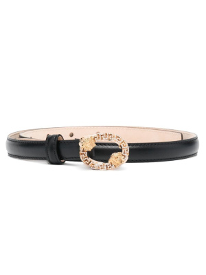 

Medusa crystal-embellished leather belt, Versace Medusa crystal-embellished leather belt