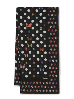 

Polka-dot print scarf, Versace Polka-dot print scarf