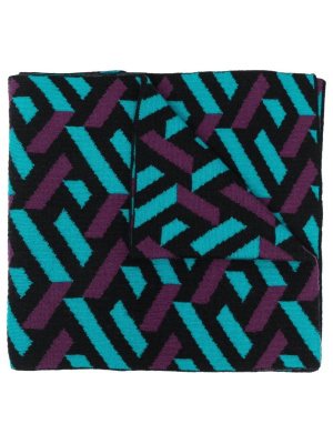 

Intarsia-pattern wool scarf, Versace Intarsia-pattern wool scarf