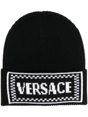 

Intarsia-knit logo beanie, Versace Intarsia-knit logo beanie