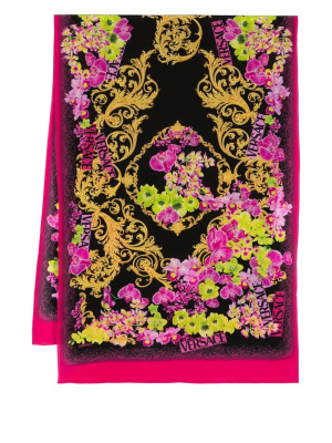 

Baroque-orchids print scarf, Versace Baroque-orchids print scarf