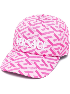 

Greta-print cotton baseball cap, Versace Greta-print cotton baseball cap