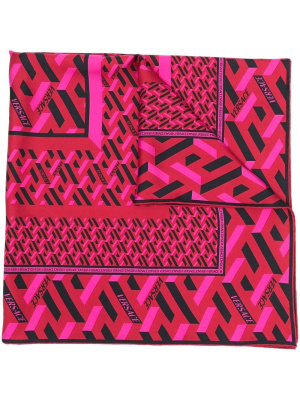 

La Greca-print silk scarf, Versace La Greca-print silk scarf