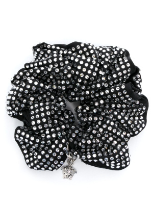 

Embellished logo-charm scrunchie, Versace Embellished logo-charm scrunchie