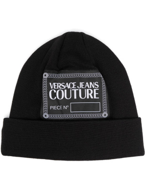 

Logo-patch knitted beanie, Versace Jeans Couture Logo-patch knitted beanie