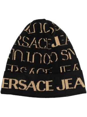

All-over logo-print beanie, Versace Jeans Couture All-over logo-print beanie
