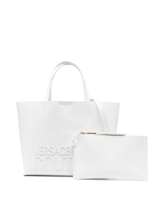 

Logo-embossed faux-leather tote bag, Versace Jeans Couture Logo-embossed faux-leather tote bag