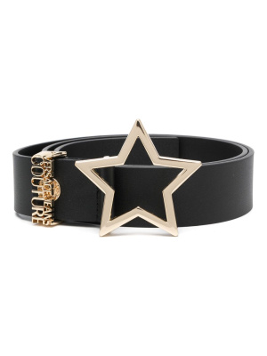 

Star-shaped buckle leather belt, Versace Jeans Couture Star-shaped buckle leather belt