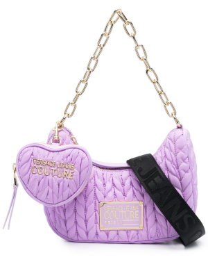 

Faux-leather matelassé shoulder bag, Versace Jeans Couture Faux-leather matelassé shoulder bag