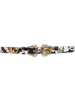 

Baroque-print logo belt, Versace Jeans Couture Baroque-print logo belt