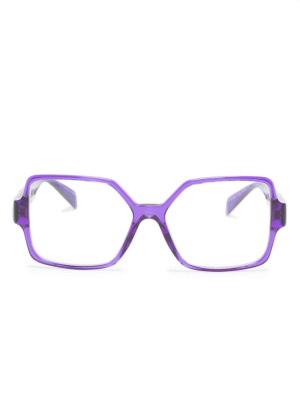 

Logo-engraved square-frame glasses, Versace Eyewear Logo-engraved square-frame glasses
