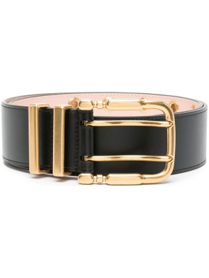 

Double-buckle leather belt, BY FAR Double-buckle leather belt