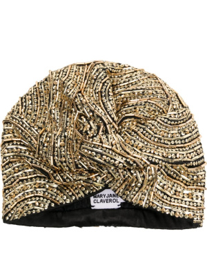 

Iman twist-detail sequinned turban, MaryJane Claverol Iman twist-detail sequinned turban