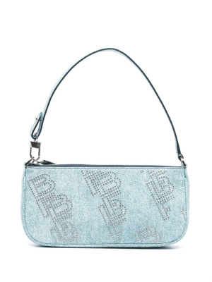

Rachel denim leather shoulder bag, BY FAR Rachel denim leather shoulder bag