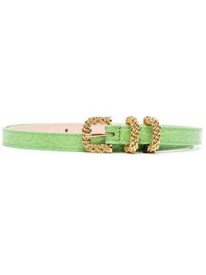 

Embossed crocodile-effect belt, BY FAR Embossed crocodile-effect belt