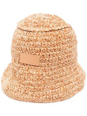 

Logo-patch knitted bucket hat, BY FAR Logo-patch knitted bucket hat