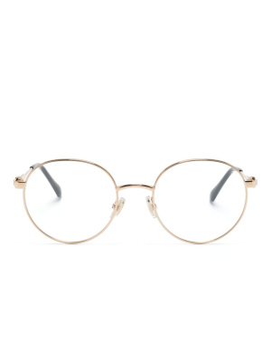 

Crystal-embellished round-frame glasses, Jimmy Choo Eyewear Crystal-embellished round-frame glasses