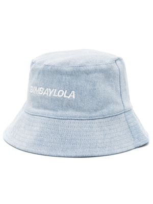 

Logo-embroidered denim bucket hat, Bimba y Lola Logo-embroidered denim bucket hat