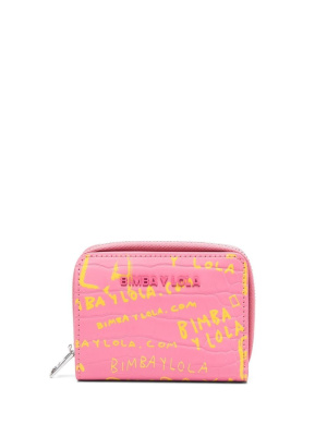 

Croc-effect logo-print wallet, Bimba y Lola Croc-effect logo-print wallet
