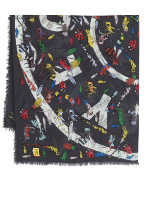 

Logo-print modal shawl, Bimba y Lola Logo-print modal shawl